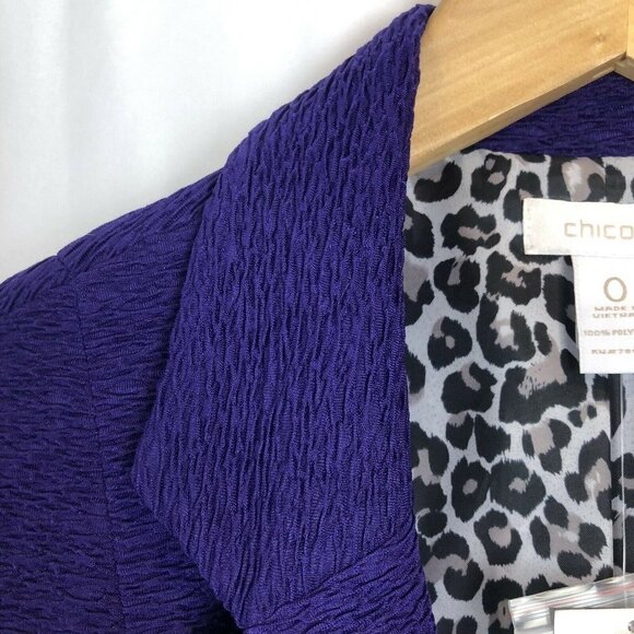 Chico's Purple Toby Textured Blazer African Amethyst US Small Chicos Size 0 NWT - Picture 4 of 9